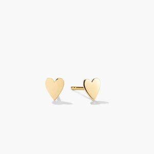 Mejuri 14K Gold Mini Heart Stud Earrings – Solid Gold, Brand New in Box